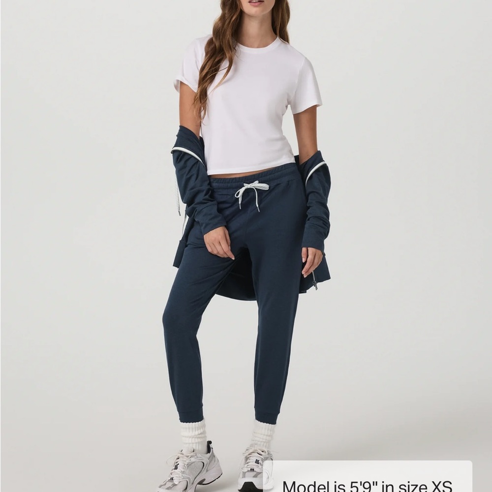 Vuori Black Joggers with White Drawstring